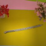 Two-tone Cuban link silver bracelet for men