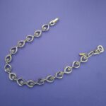 Heart link 925 sterling silver bracelet with cubic zirconia