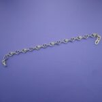 Square link 925 sterling silver bracelet with cubic zirconia