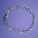 Geometric silver bracelet for women