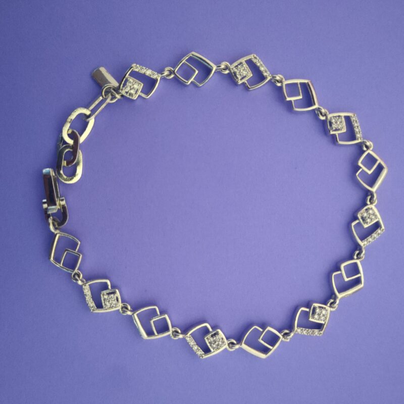 Geometric silver bracelet for women