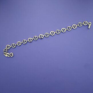 Minimal silver heart bracelet for women