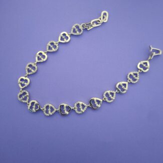 Heart link 925 sterling silver bracelet