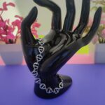 Elegant heart design silver bracelet close-up