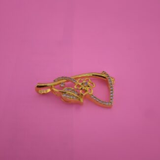 Floral curve 925 silver pendant with cubic zirconia