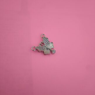 Butterfly Shape 925 Silver CZ Connector Pendant