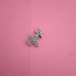 Floral Dual-Flower 925 Silver CZ Connector Pendant