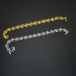 Modern circular link 925 sterling silver bracelet with polished finish