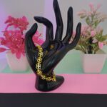 Modern circular link 925 sterling silver bracelet with polished finish