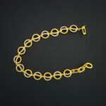 Dual Texture Circle Link 925 Silver Bracelet