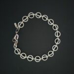 925 silver bracelet with alternating smooth