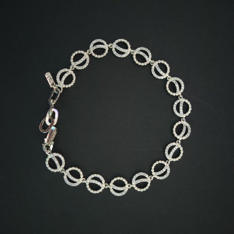 925 silver bracelet with alternating smooth