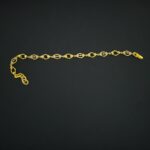 Gold Finish Pattern Link 925 Silver Bracelet