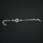 Sterling silver chain bracelet with circular charm