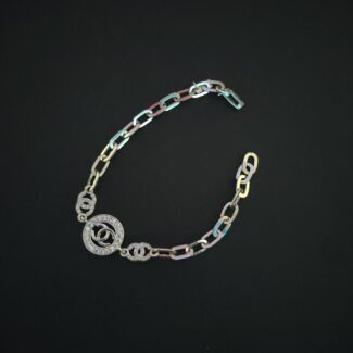 Interlocking circle charm 925 silver bracelet