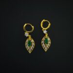 leaf shape silver earrings