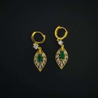 leaf shape silver earrings