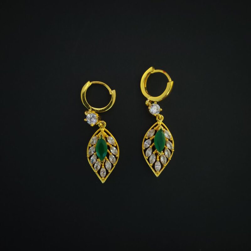 leaf shape silver earrings