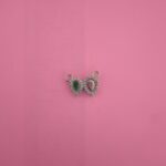 Dual Pear-Shaped 925 Silver CZ & Green Stone Connector Pendant