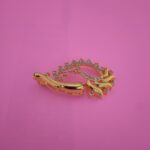 Floral crescent 925 silver pendant with cubic zirconia